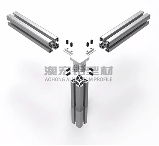 鋁型材配件 使用在正方形型材，30鋁型材或40鋁型材框架中，兩根橫向型材減去30、40mm，立柱減去一定的厚度距離，搭配頂絲擰緊固定。<br />
	<p>
		        澳宏鋁業是鋁型材廠家，專注鋁型材定制，其鋁型材型號和鋁型材配件齊全，想了解更多鋁型材連接方式，歡迎電詢：13381909160。
	</p>
	<p>
		<br />
	</p>
	<p>
		<br />
	</p>
	<p>
		<br />
	</p>
<div style=